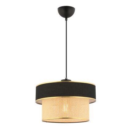 Candeeiro suspenso com cabo ERO 1xE27/60W/230V preto/bege