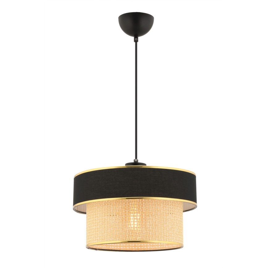 Candeeiro suspenso com cabo ERO 1xE27/60W/230V preto/bege