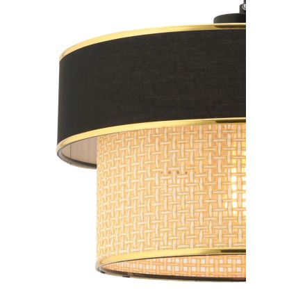Candeeiro suspenso com cabo ERO 1xE27/60W/230V preto/bege