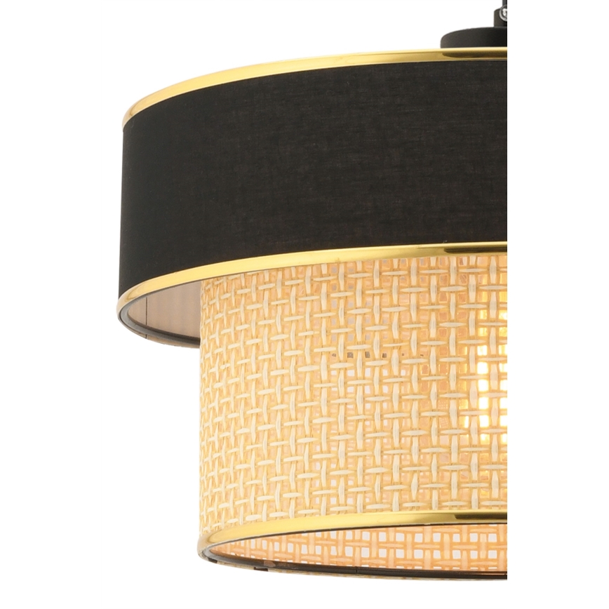 Candeeiro suspenso com cabo ERO 1xE27/60W/230V preto/bege