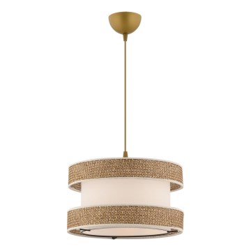 Candeeiro suspenso com cabo HALO 1xE27/60W/230V creme/bege