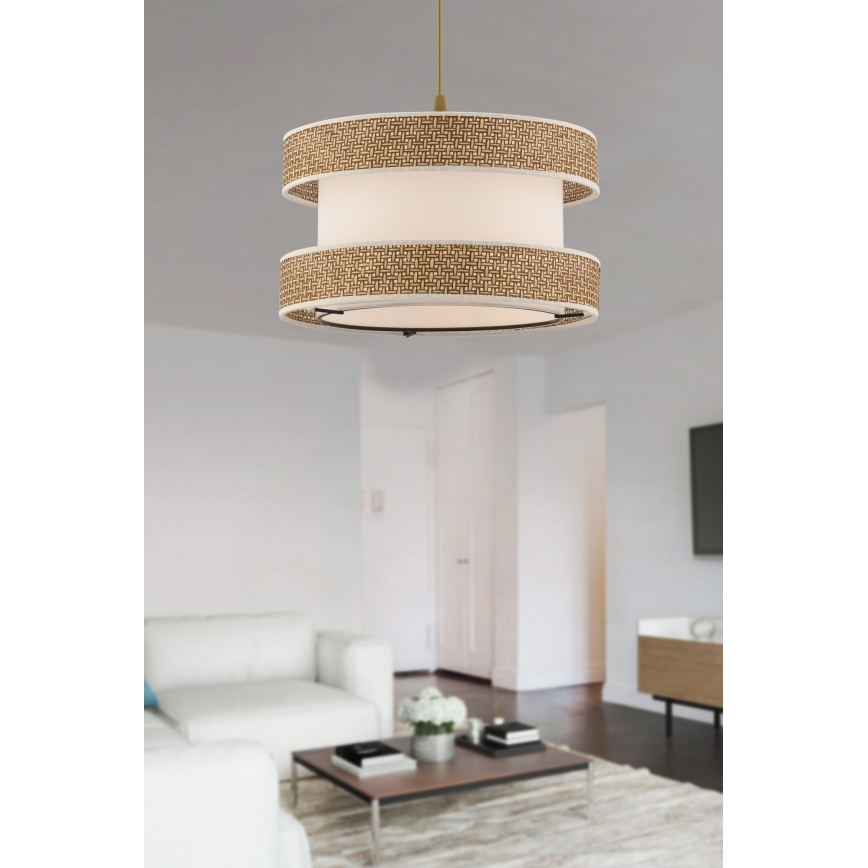 Candeeiro suspenso com cabo HALO 1xE27/60W/230V creme/bege