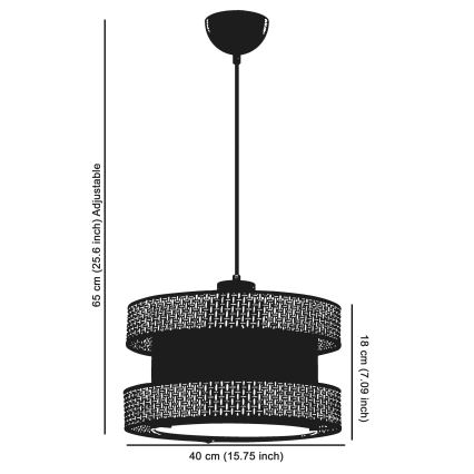 Candeeiro suspenso com cabo HALO 1xE27/60W/230V creme/bege
