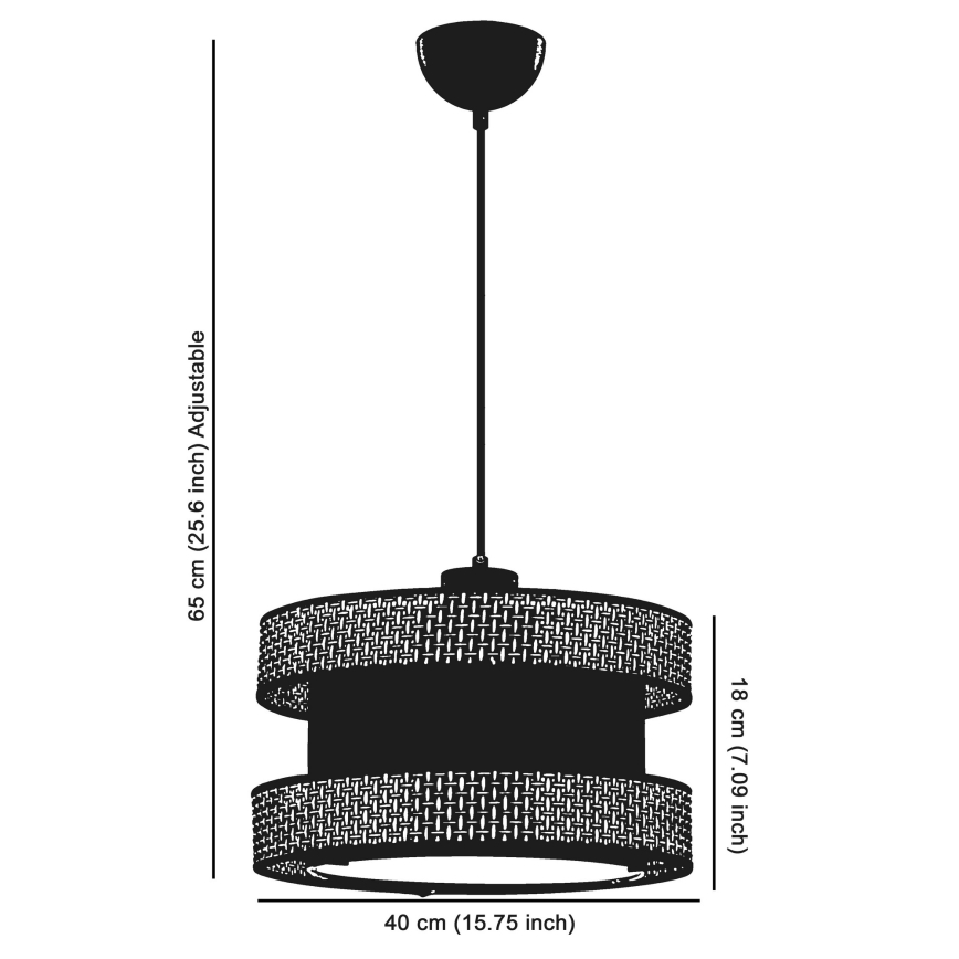 Candeeiro suspenso com cabo HALO 1xE27/60W/230V creme/bege