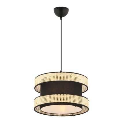 Candeeiro suspenso com cabo HALO 1xE27/60W/230V preto/bege