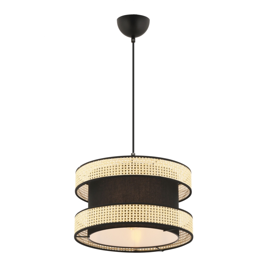Candeeiro suspenso com cabo HALO 1xE27/60W/230V preto/bege