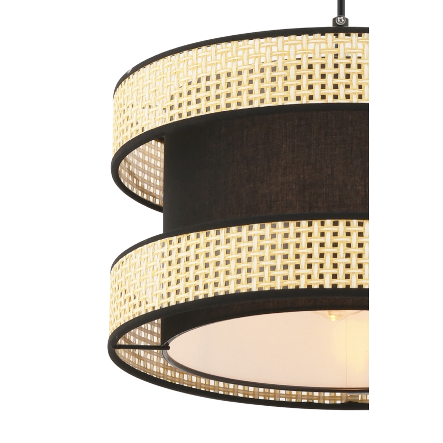 Candeeiro suspenso com cabo HALO 1xE27/60W/230V preto/bege