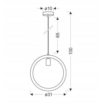 Candeeiro suspenso com cabo KOLO 1xE27/40W/230V bege/preto