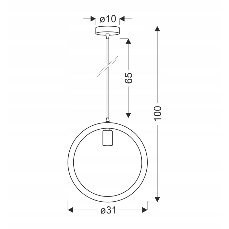 Candeeiro suspenso com cabo KOLO 1xE27/40W/230V bege/preto