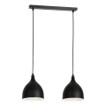 Candeeiro suspenso com cabo NOAK 2xE27/15W/230V preto