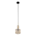 Candeeiro suspenso com cabo SOPHIA 1xE14/10W/230V preto/bege fumê
