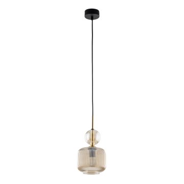 Candeeiro suspenso com cabo SOPHIA 1xE14/10W/230V preto/bege fumê