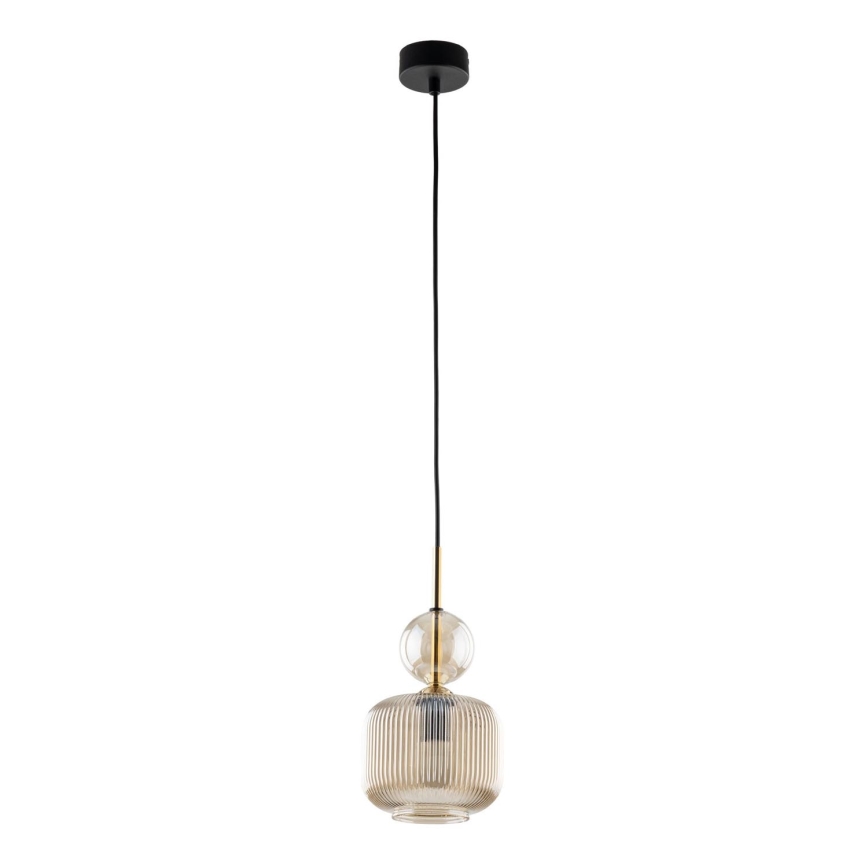 Candeeiro suspenso com cabo SOPHIA 1xE14/10W/230V preto/bege fumê