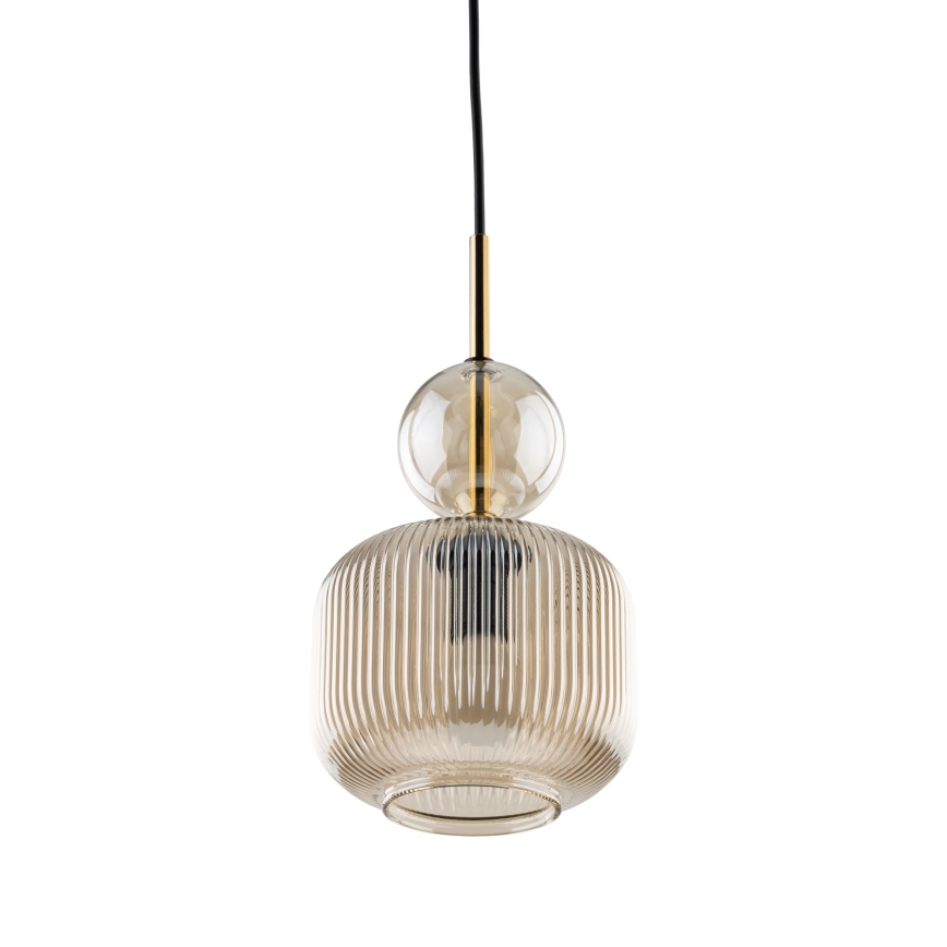 Candeeiro suspenso com cabo SOPHIA 1xE14/10W/230V preto/bege fumê