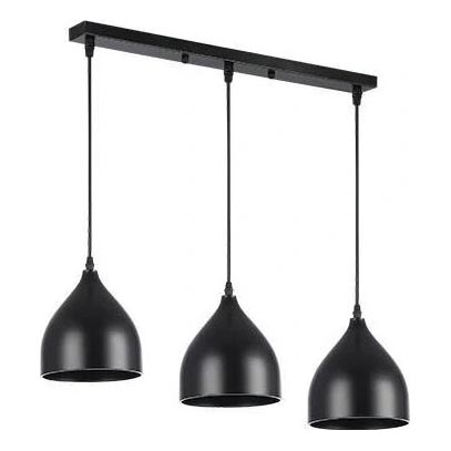 Candeeiro suspenso COMO 3xE27/60W/230V preto