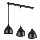 Candeeiro suspenso COMO 3xE27/60W/230V preto