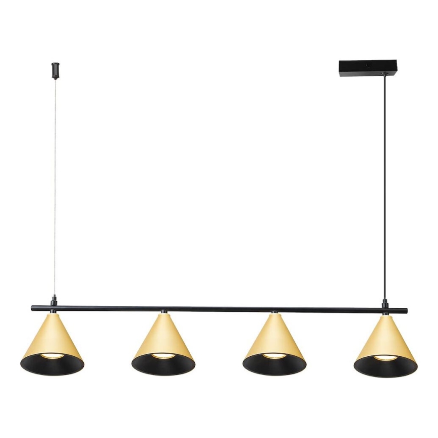 Candeeiro suspenso CONE 4xGU10/10W/230V dourado/preto