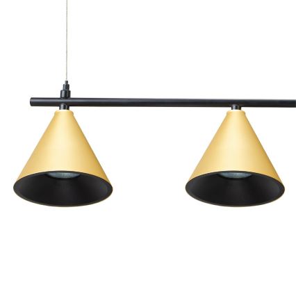 Candeeiro suspenso CONE 4xGU10/10W/230V dourado/preto