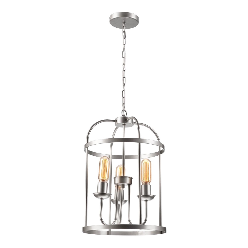 Candeeiro suspenso CONSTANTINE 3xE27/60W/230V cromado mate