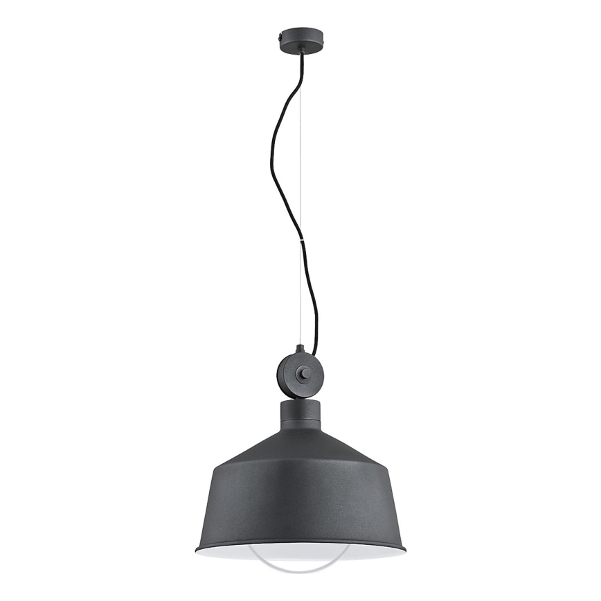 Candeeiro suspenso CORA 1xE27/15W/230V cinzento