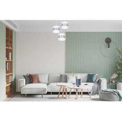 Candeeiro suspenso CORAL 3xE27/60W/230V branco/cromado mate diâmetro 45 cm