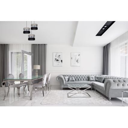 Candeeiro suspenso CORAL 3xE27/60W/230V preto/cinzento/cromado mate diâmetro 45 cm