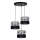 Candeeiro suspenso CORAL 3xE27/60W/230V preto/cinzento/cromado mate diâmetro 45 cm