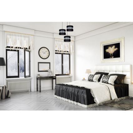 Candeeiro suspenso CORAL 3xE27/60W/230V preto/cromado mate diâmetro 45 cm