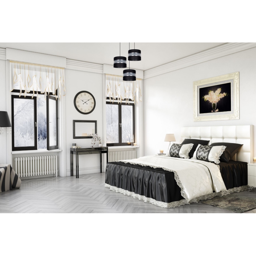 Candeeiro suspenso CORAL 3xE27/60W/230V preto/cromado mate diâmetro 45 cm