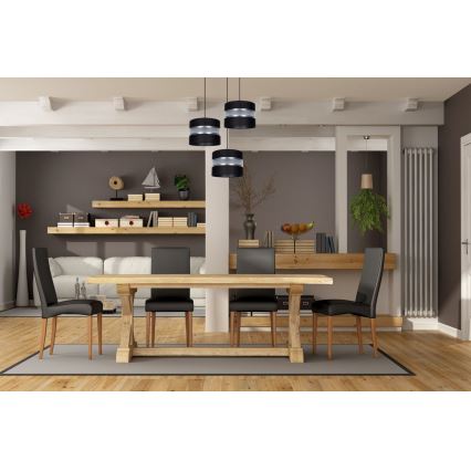 Candeeiro suspenso CORAL 3xE27/60W/230V preto/cromado mate diâmetro 45 cm