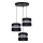 Candeeiro suspenso CORAL 3xE27/60W/230V preto/cromado mate diâmetro 45 cm