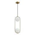 Candeeiro suspenso CORDEL 2xG9/28W/230V dourado