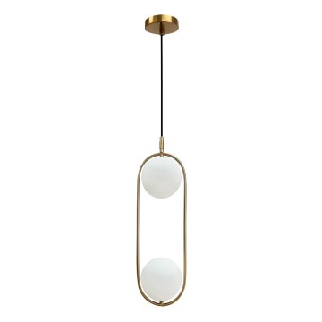 Candeeiro suspenso CORDEL 2xG9/28W/230V dourado