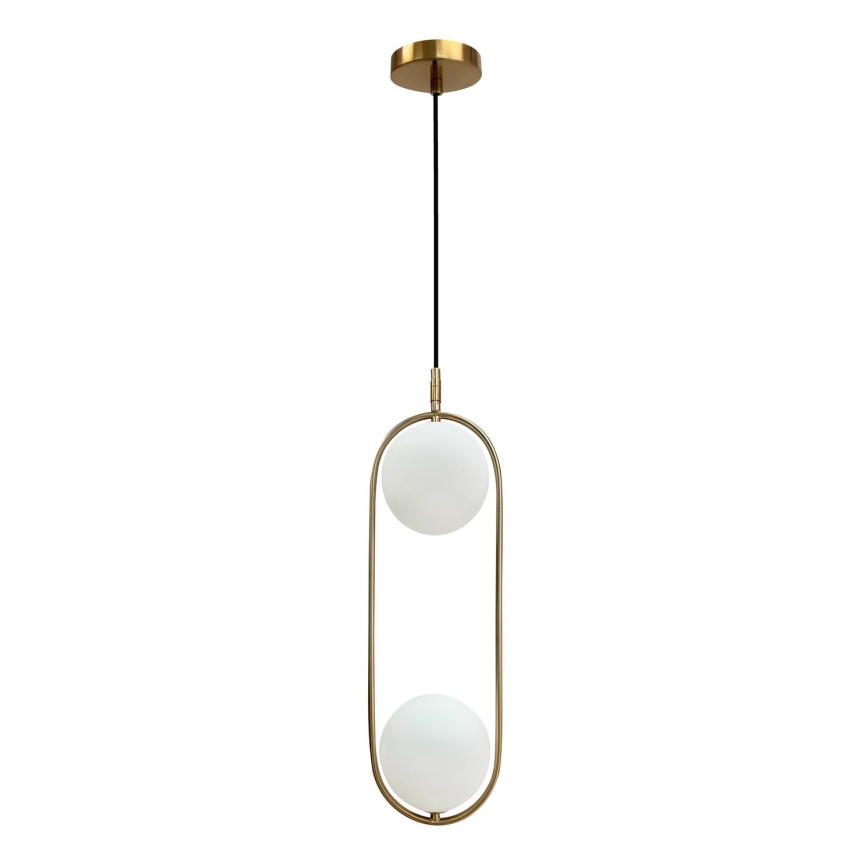 Candeeiro suspenso CORDEL 2xG9/28W/230V dourado