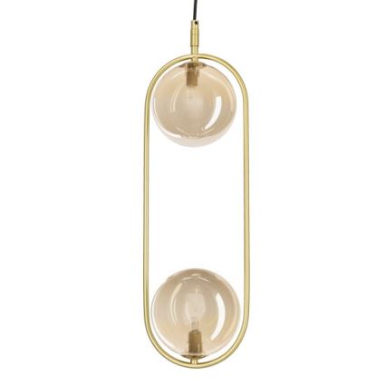 Candeeiro suspenso CORDEL 2xG9/28W/230V latão/fumado bege