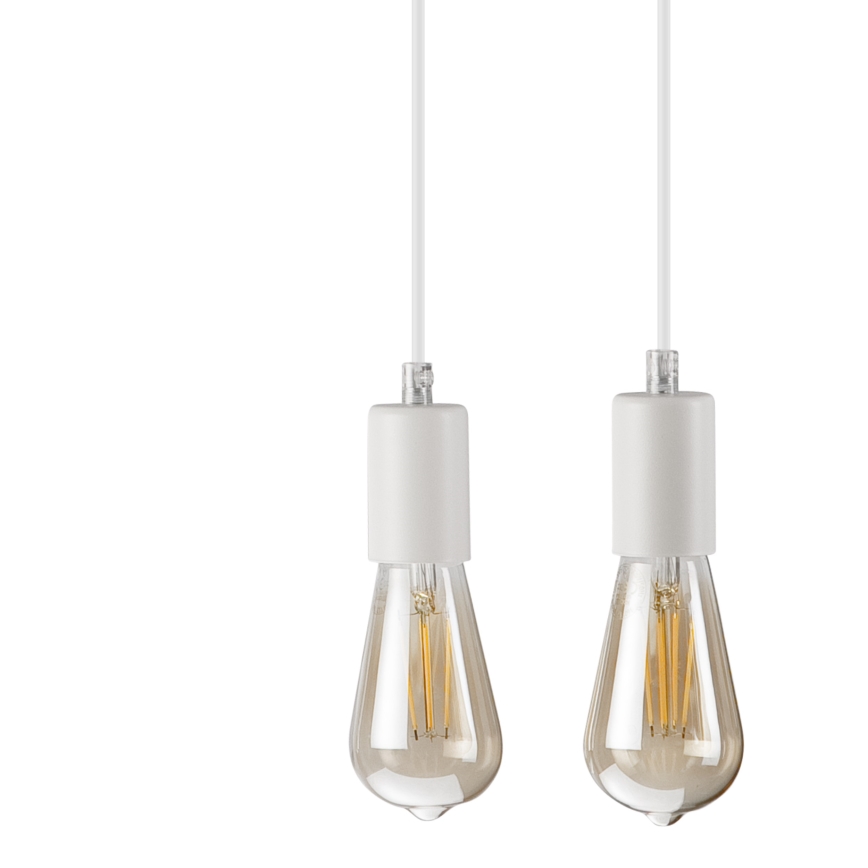 Candeeiro suspenso CORTINA 2xE27/15W/230V + 2xG9/5W/230V branco/carvalho