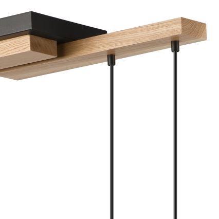 Candeeiro suspenso CORTINA 2xE27/15W/230V + 2xG9/5W/230V preto/carvalho