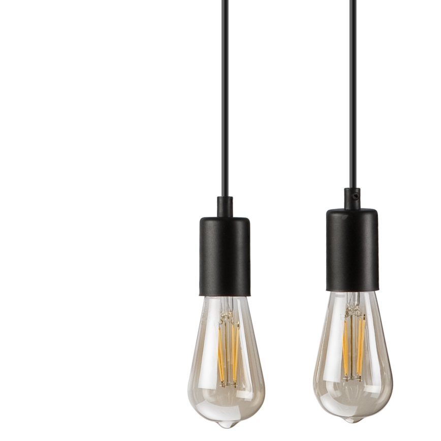 Candeeiro suspenso CORTINA 2xE27/15W/230V + 2xG9/5W/230V preto/carvalho