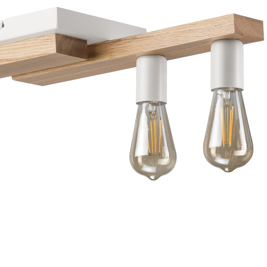 Candeeiro suspenso CORTINA 4xE27/15W/230V branco/carvalho
