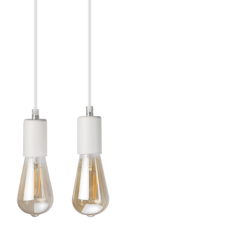 Candeeiro suspenso CORTINA 4xE27/15W/230V branco/carvalho