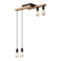 Candeeiro suspenso CORTINA 4xE27/15W/230V preto/carvalho