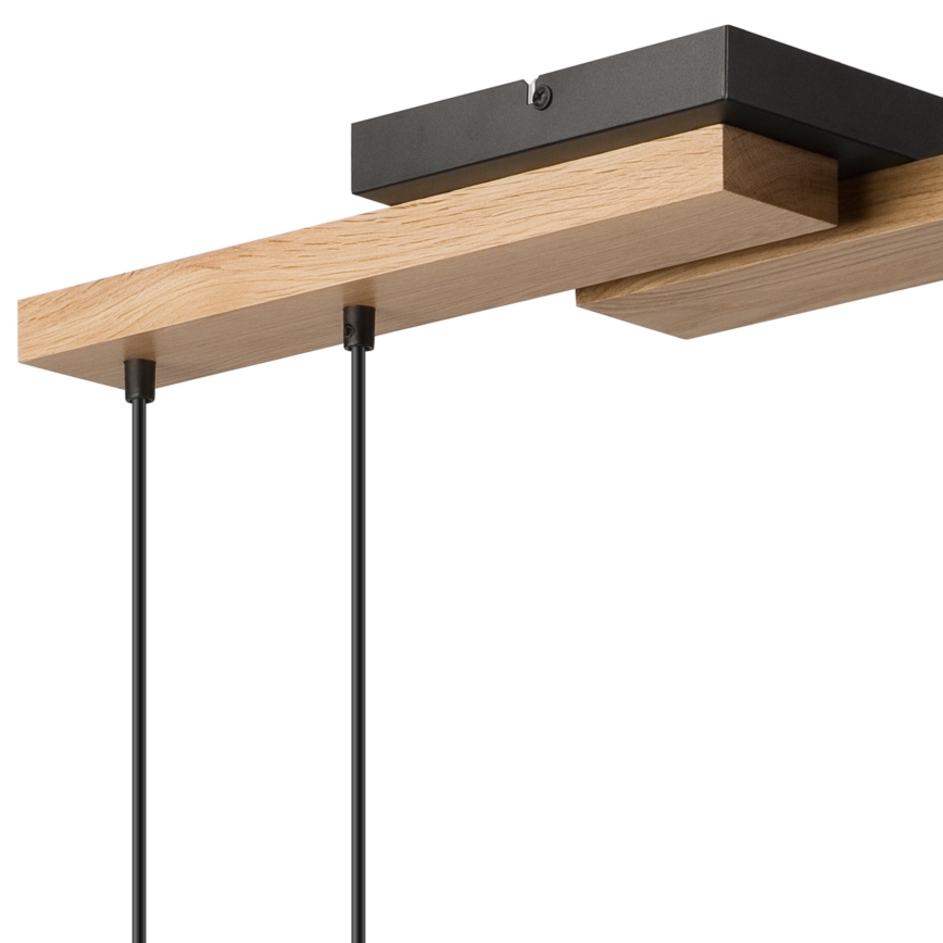 Candeeiro suspenso CORTINA 4xE27/15W/230V preto/carvalho