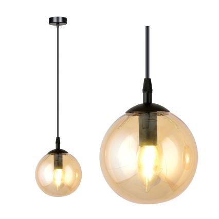 Candeeiro suspenso COSMO 1xE14/10W/230V diâmetro 14 cm preto/bege
