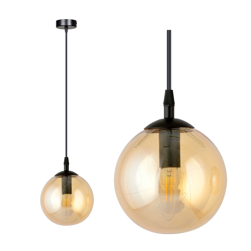 Candeeiro suspenso COSMO 1xE14/10W/230V diâmetro 14 cm preto/bege