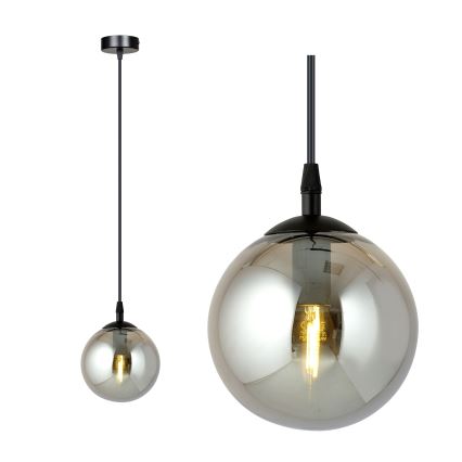 Candeeiro suspenso COSMO 1xE14/10W/230V diâmetro 14 cm preto/cinzento
