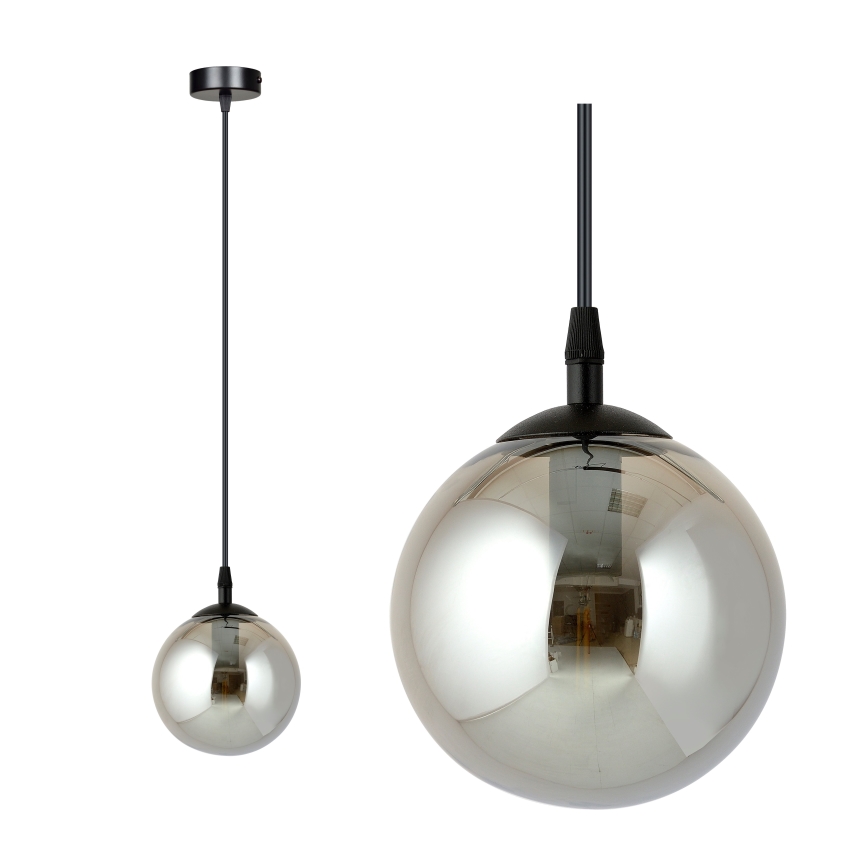 Candeeiro suspenso COSMO 1xE14/10W/230V diâmetro 14 cm preto/cinzento