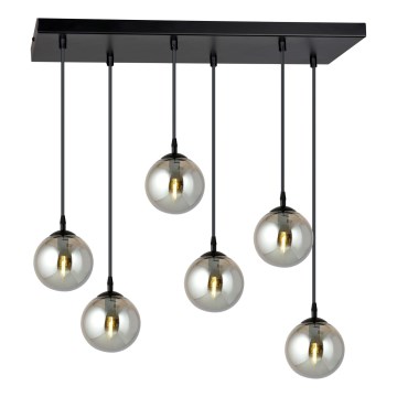 Candeeiro suspenso COSMO 6xE14/10W/230V preto/cinzento