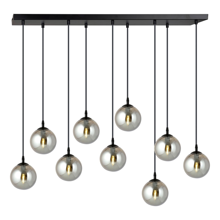 Candeeiro suspenso COSMO 9xE14/10W/230V preto/cinzento