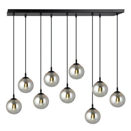 Candeeiro suspenso COSMO 9xE14/10W/230V preto/cinzento