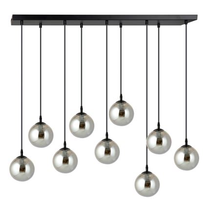Candeeiro suspenso COSMO 9xE14/10W/230V preto/cinzento